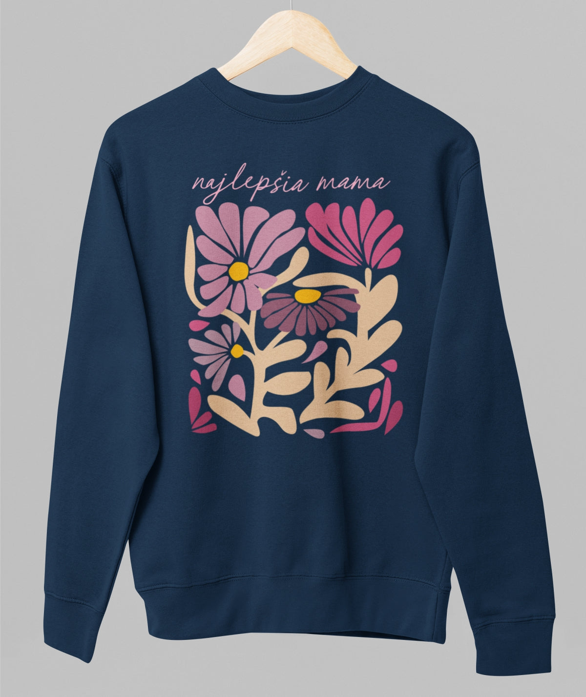 Navy unisex sweatshirt "Mamin kvetinový záhon"