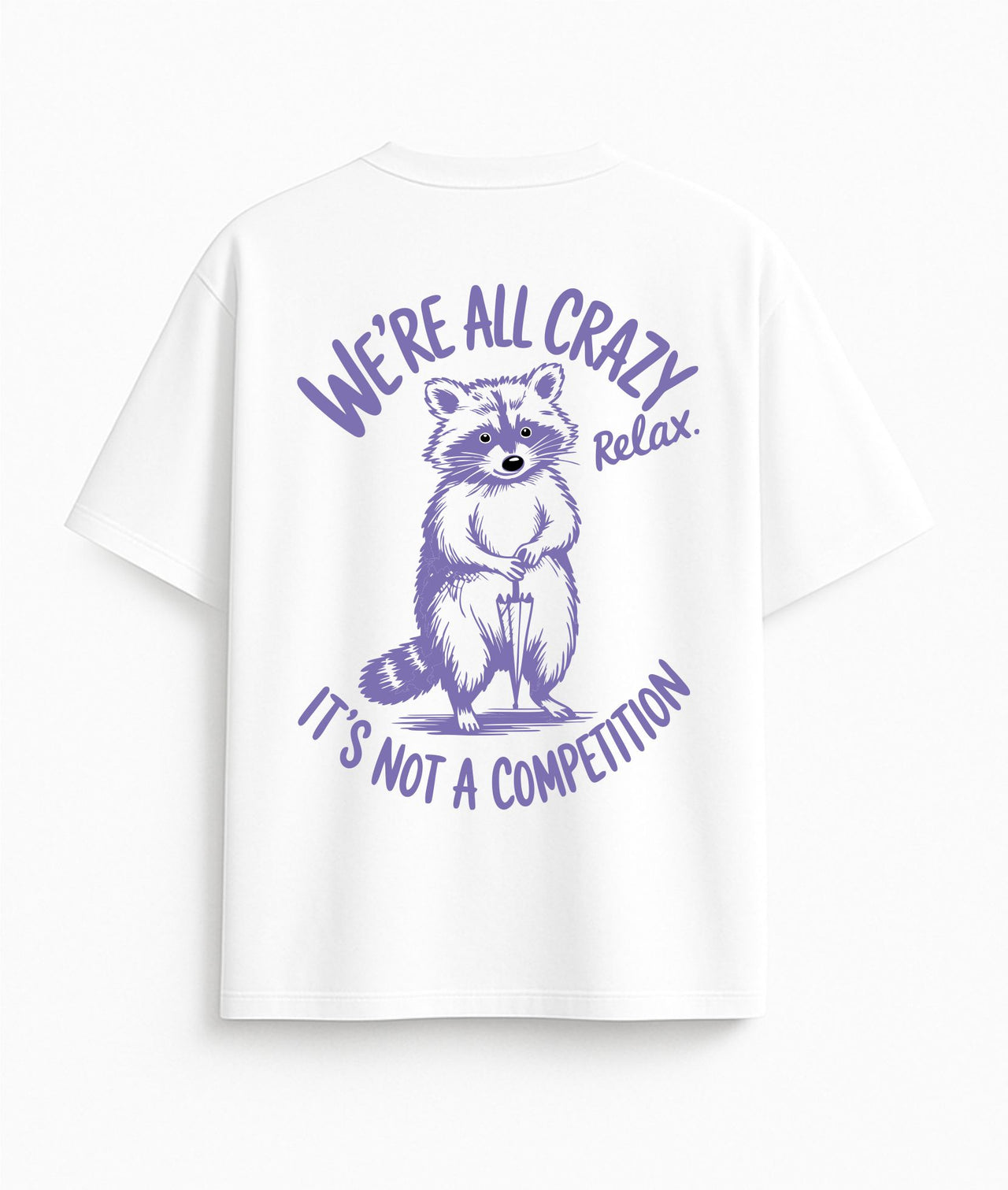 Oversized white T-shirt "Crazy"