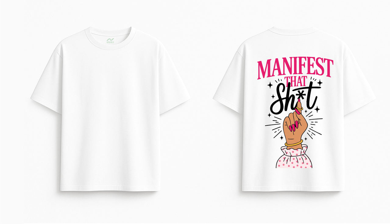 Oversized white T-shirt "Manifest"