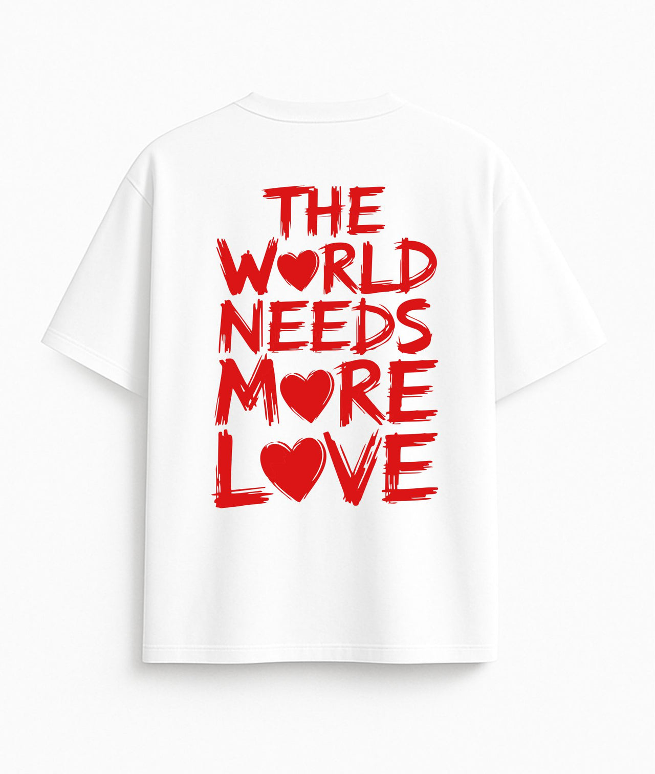 Oversized white T-shirt "More love"