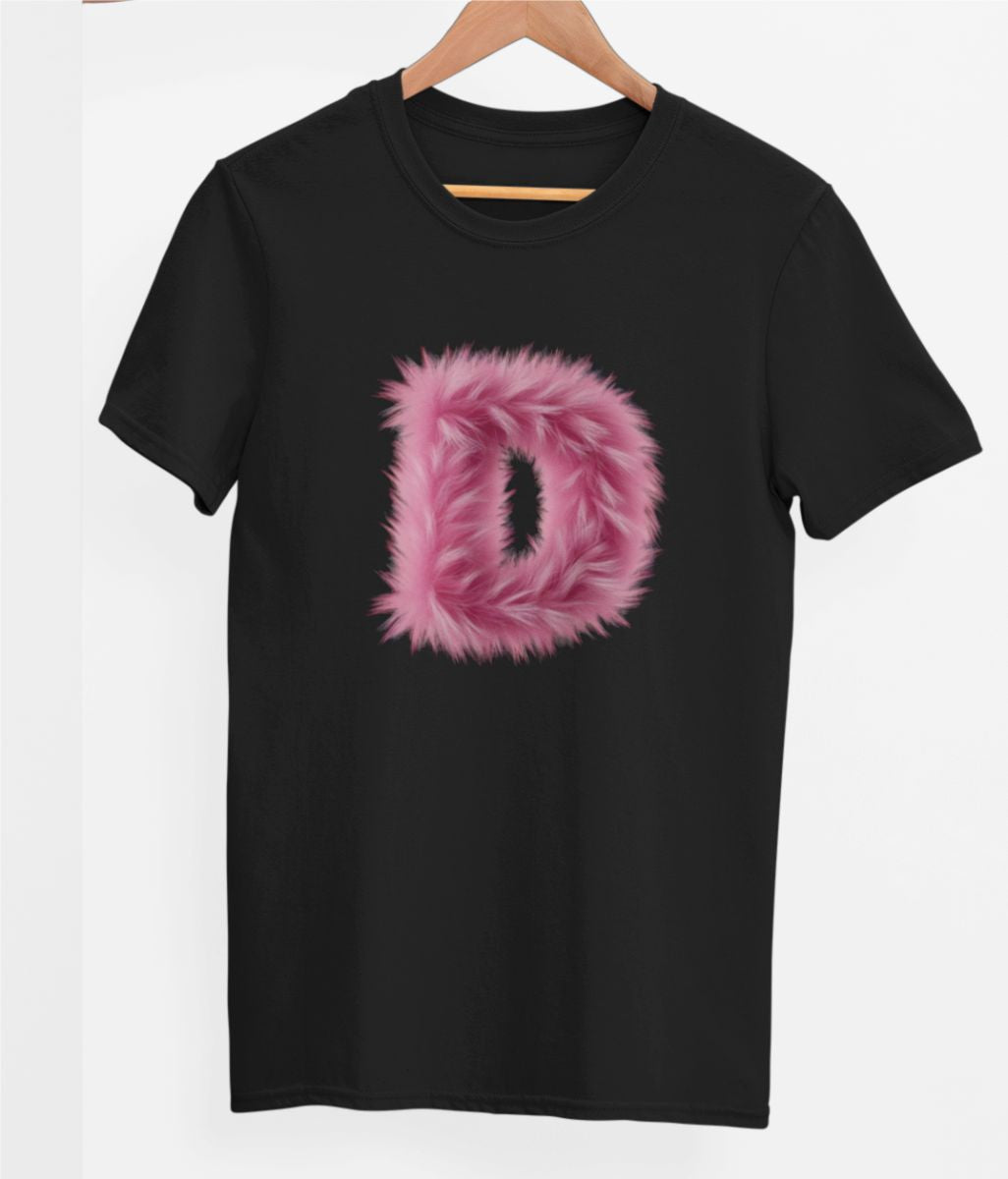 Schwarzes UNISEX T-Shirt "D Buchstabe"