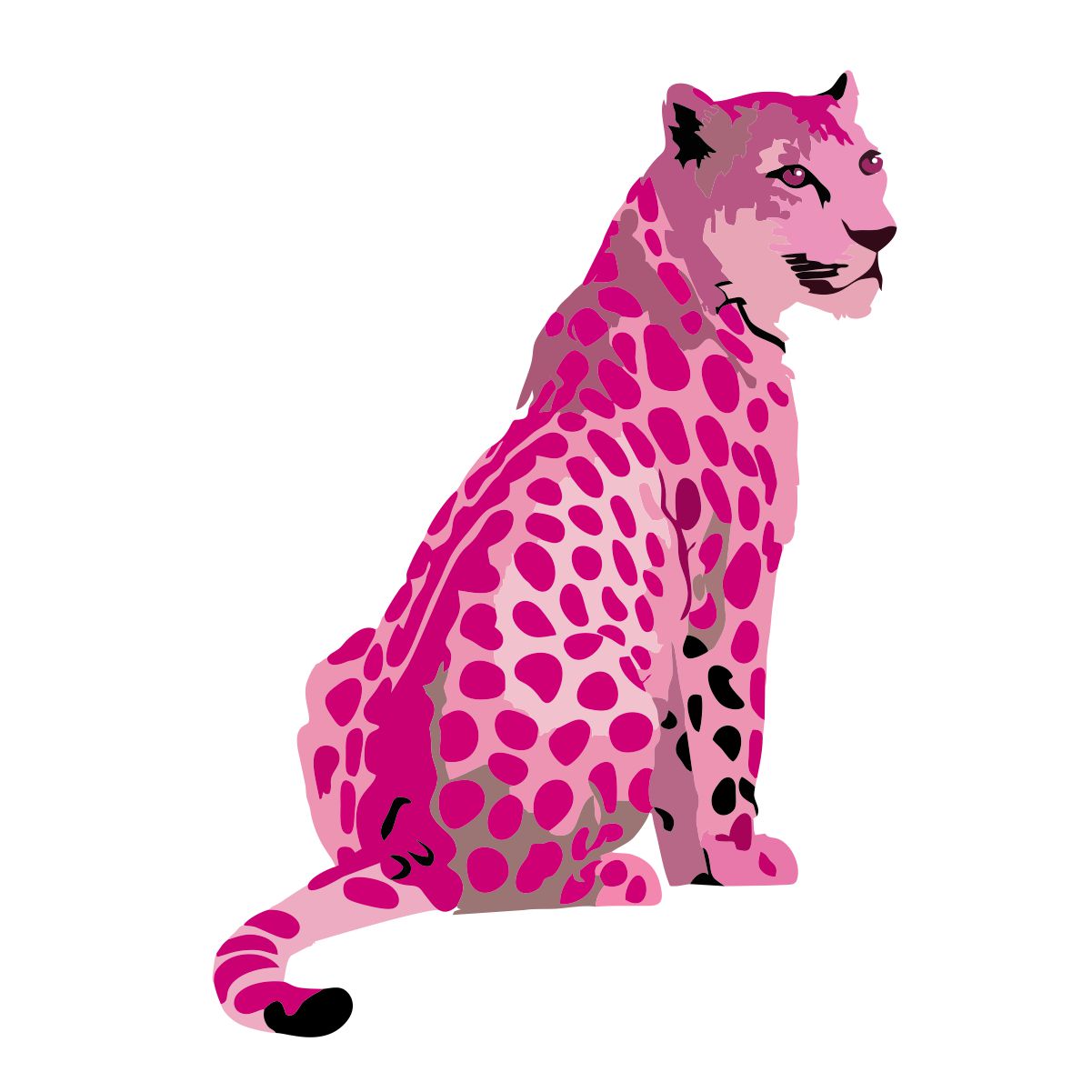 Weißes UNISEX T-Shirt "Pink Leopard"