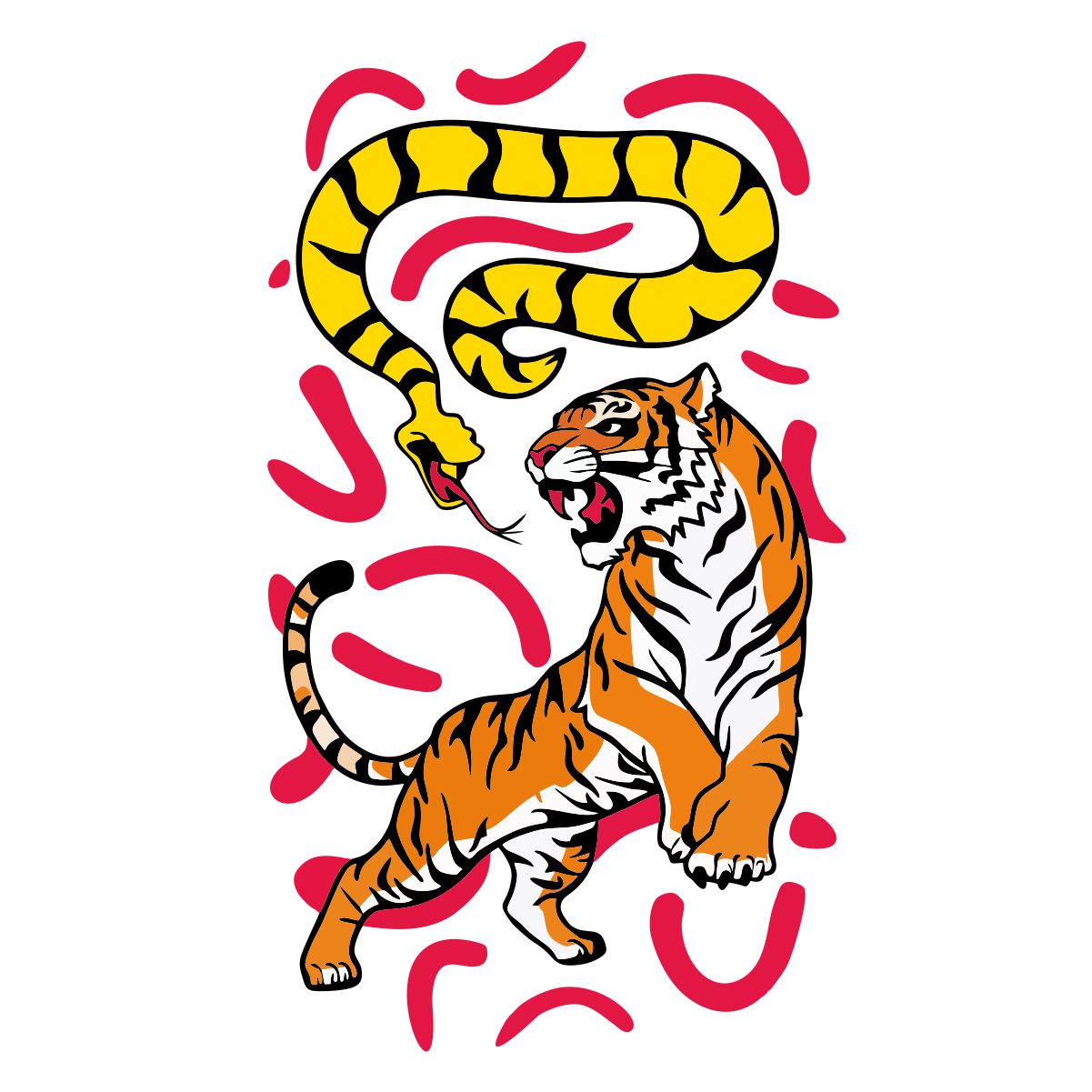 Biely UNISEX pulóver „Tiger a had“