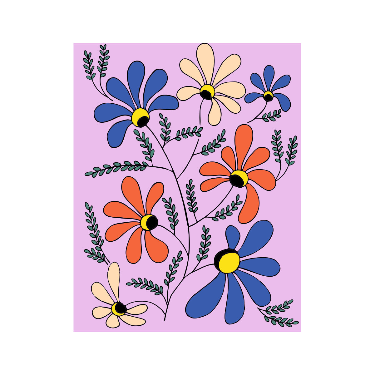 Weißes UNISEX T-Shirt „Blumen“