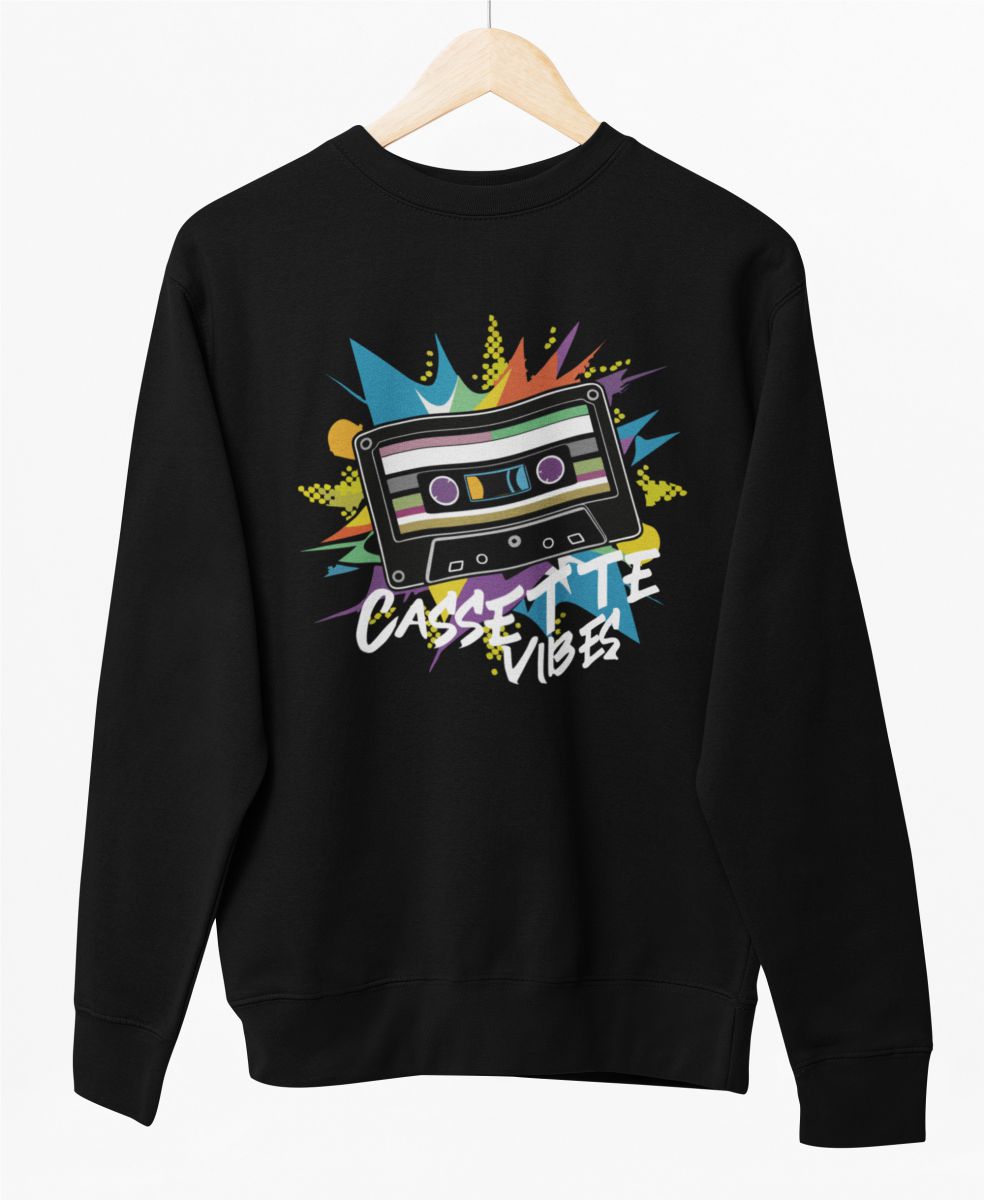 Schwarzer UNISEX Pullover „Cassette vibes“