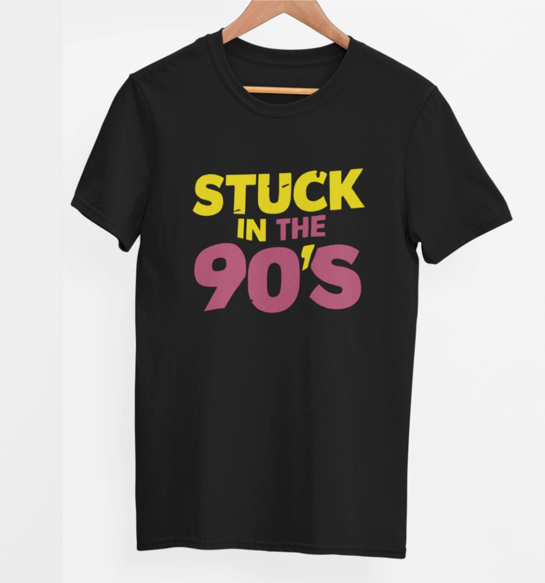 Čierne UNISEX tričko „Stuck in the 90’s“