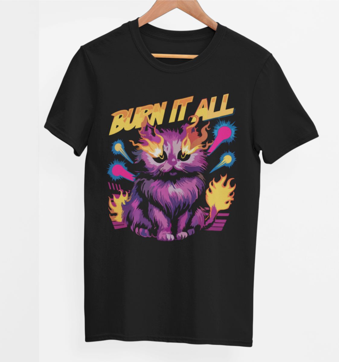 Čierne UNISEX tričko „Burn it all“