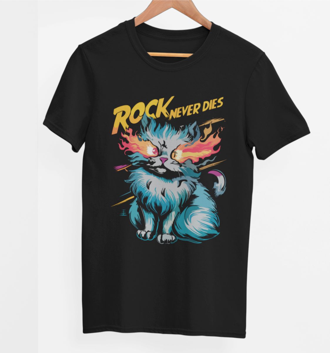Čierne UNISEX tričko „Rock never dies“