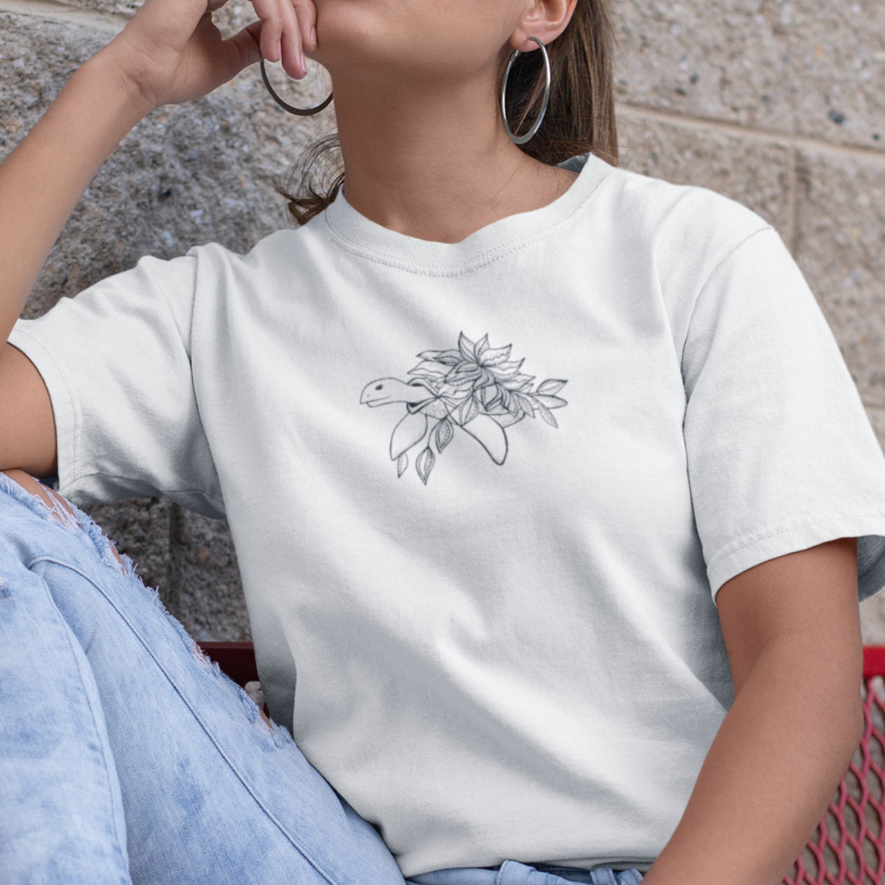 Biele UNISEX tričko „Korytnačka“