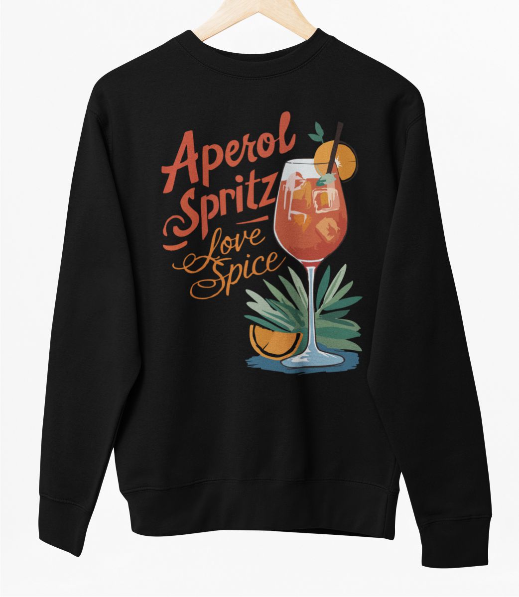 Čierny UNISEX pulóver „Aperol“