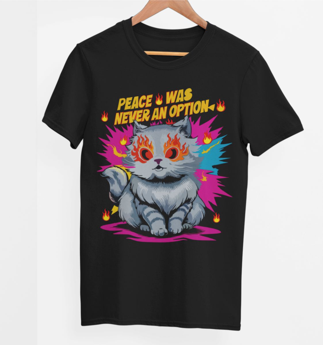 Čierne UNISEX tričko „Peace was never an option“