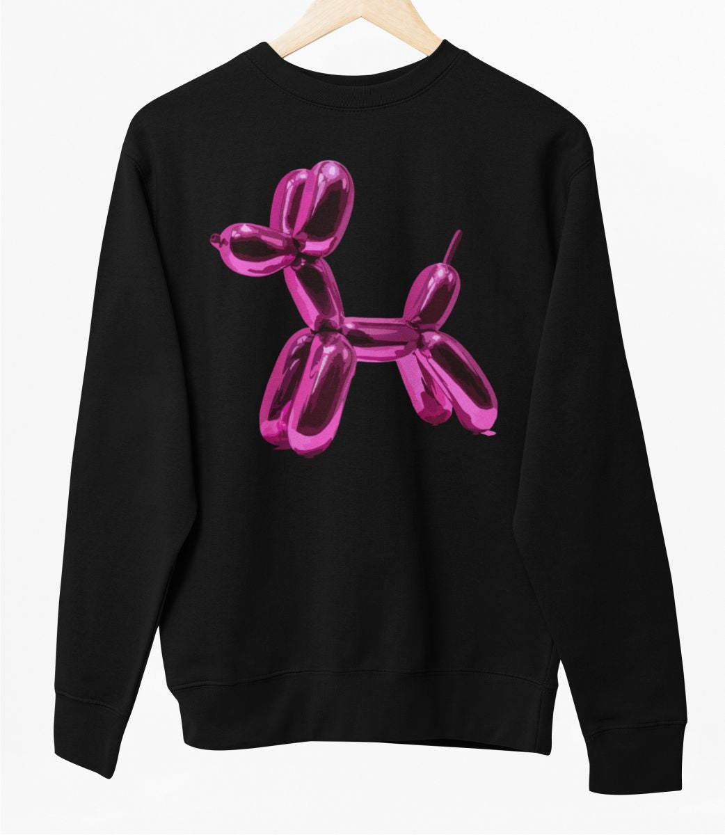 Čierny UNISEX pulóver „Kovový pes“