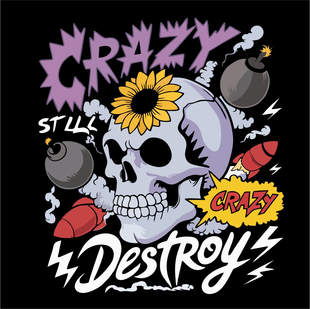 Schwarzer UNISEX Pullover „Crazy destroy“