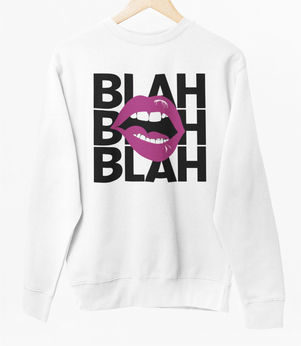 Weißer UNISEX Pullover "Blah"