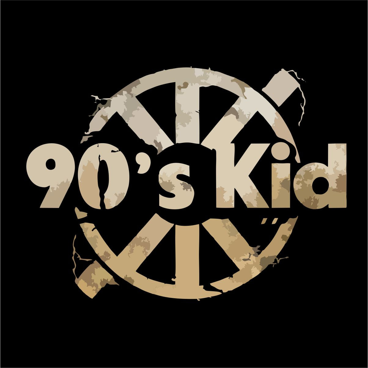 Schwarzes UNISEX T-Shirt „90' kid“