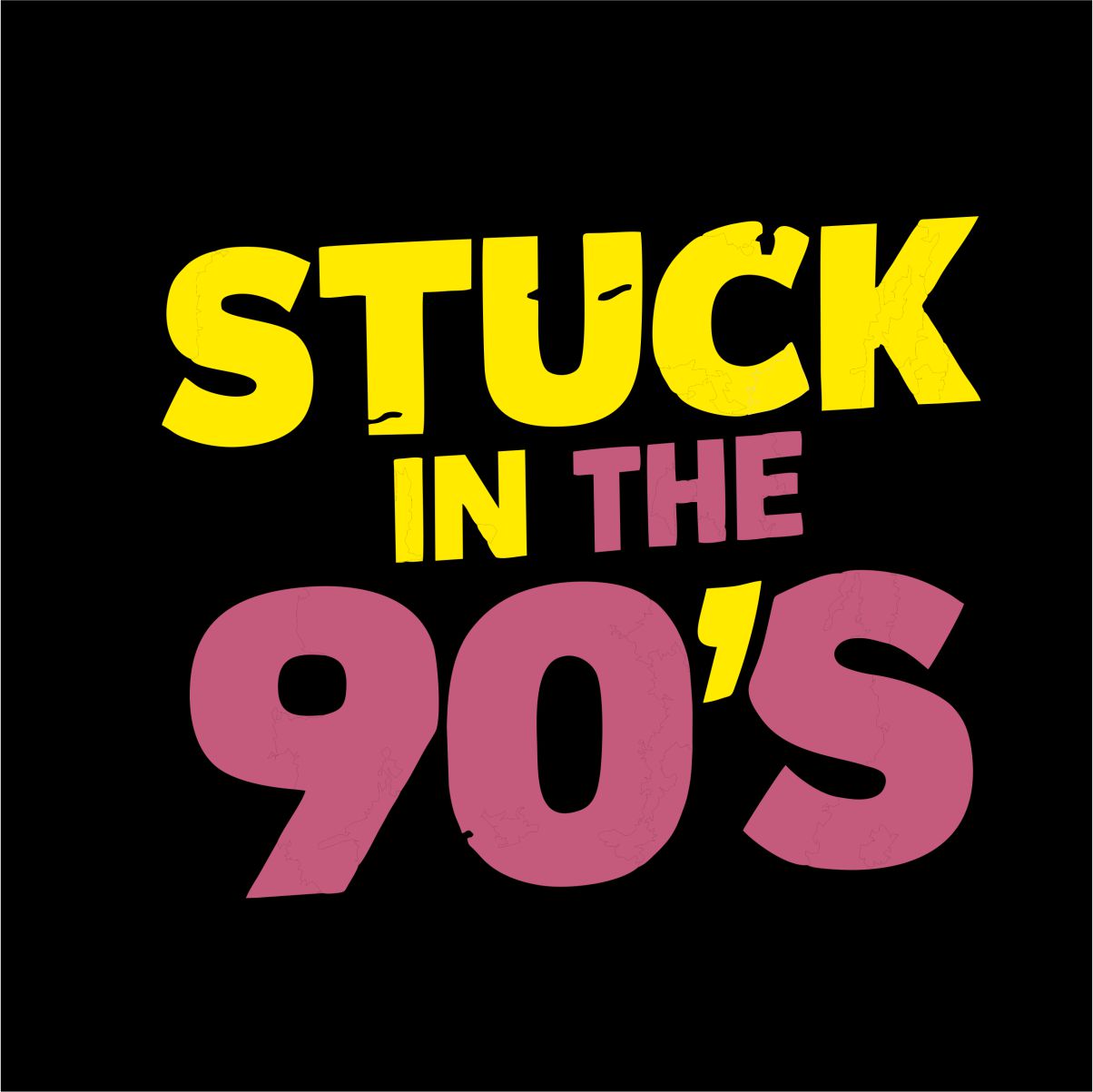 Čierne UNISEX tričko „Stuck in the 90’s“