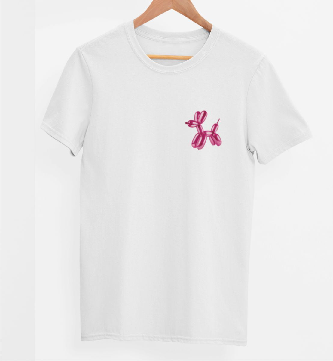 Biele UNISEX tričko „Nafúknutý pes“