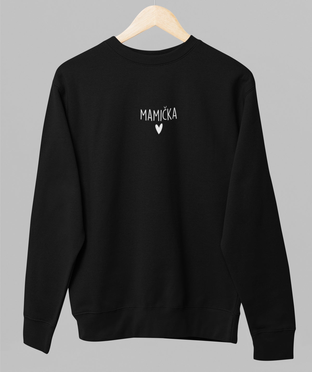 Black unisex sweatshirt "Mamička"