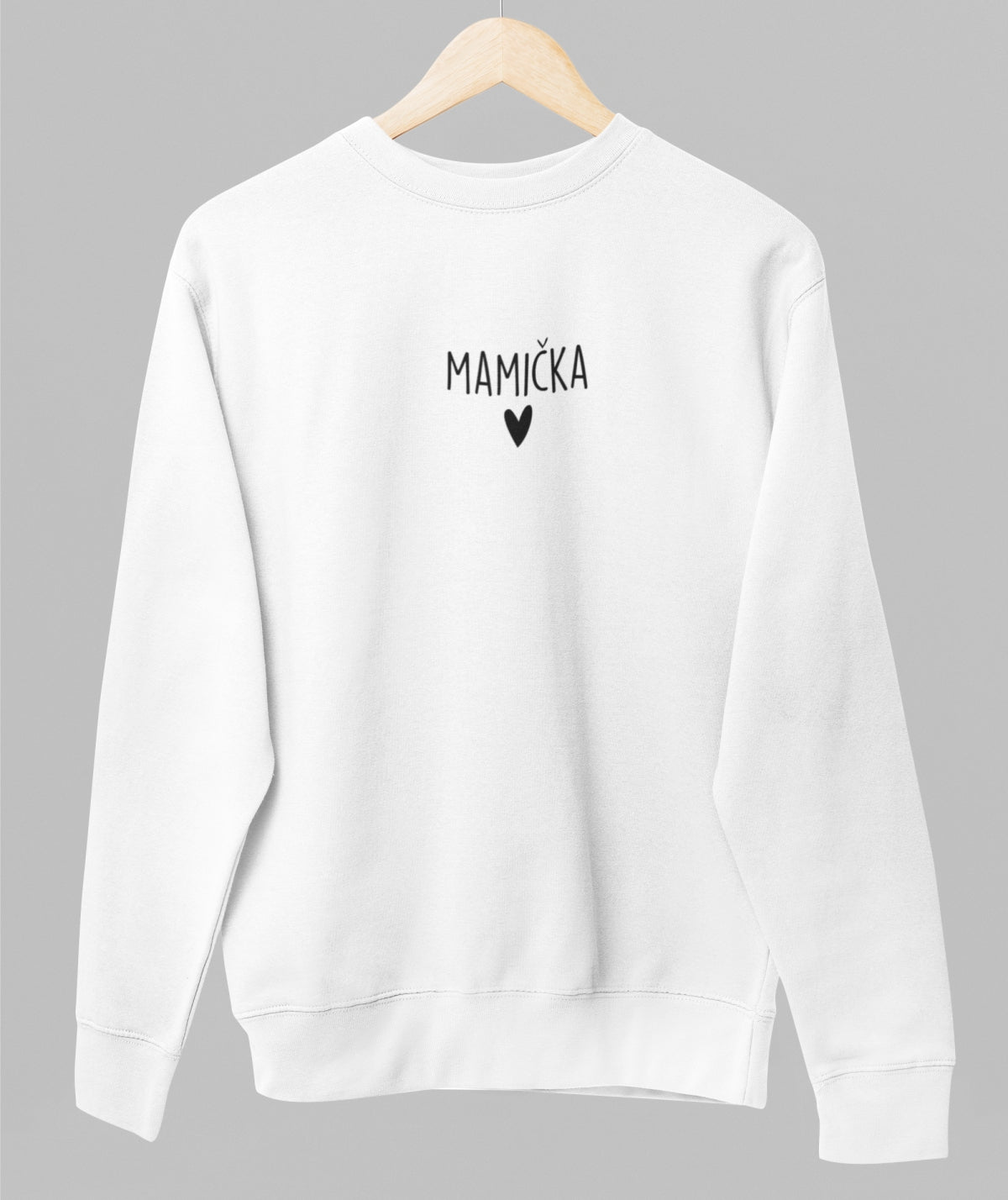 White unisex sweatshirt "Mamička"