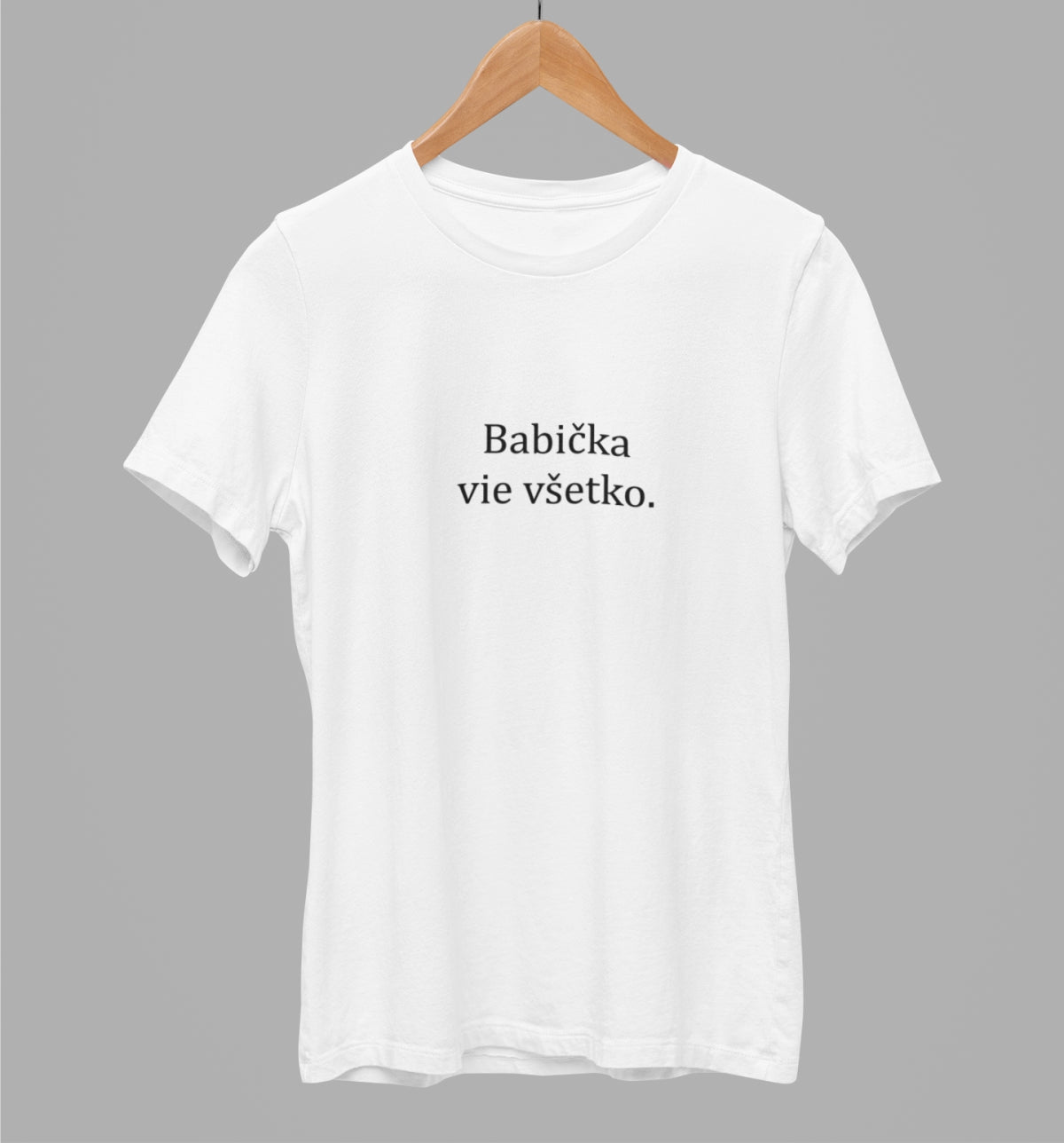 White unisex t-shirt "Babička vie všetko"