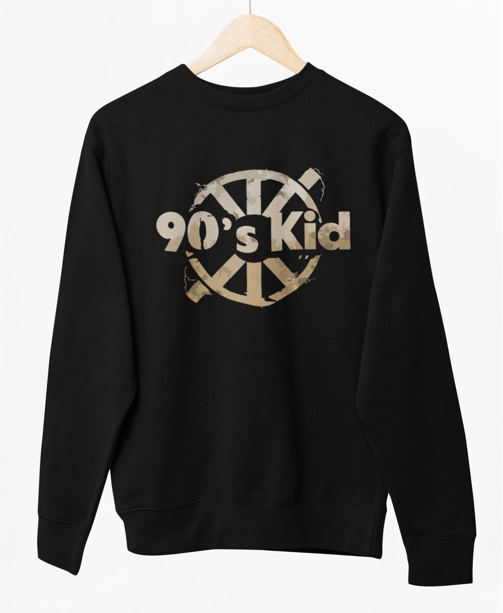Čierny UNISEX pulóver „90’s kid“