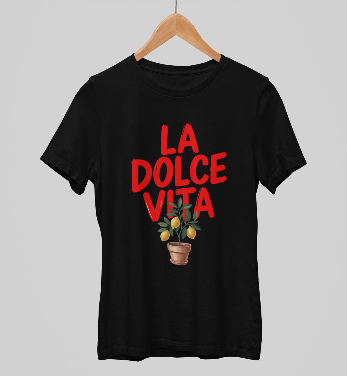 Schwarzes UNISEX T-Shirt La Dolce Vita