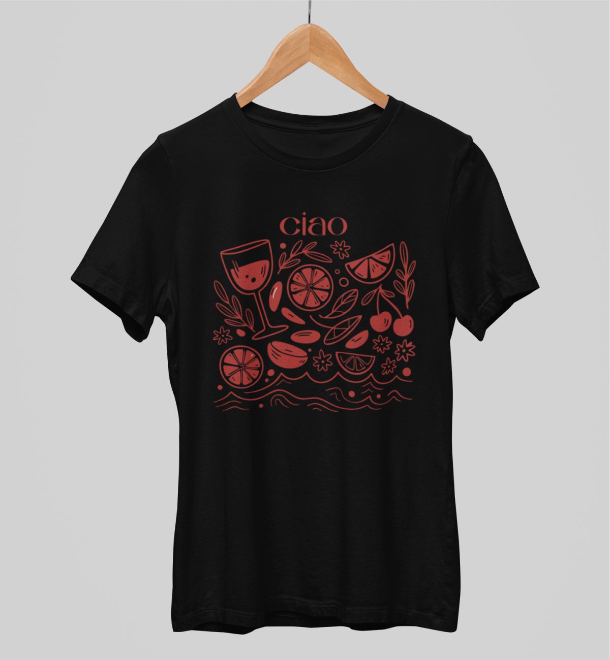 Čierne UNISEX tričko „Ciao“