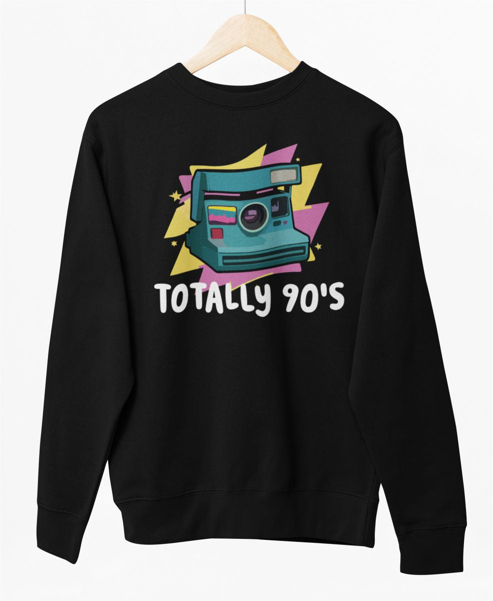 Čierny UNISEX pulóver „Totally 90’s“