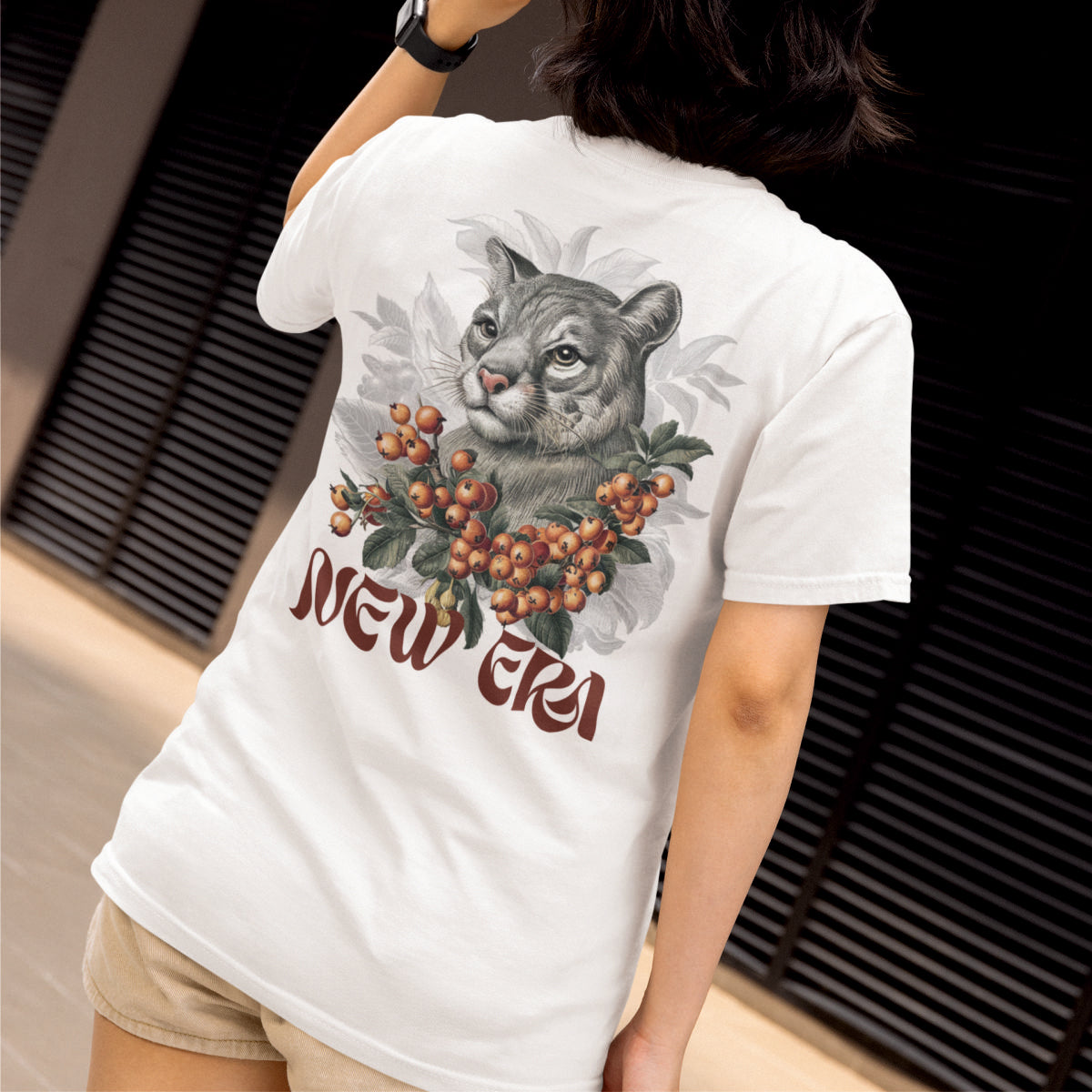 Weiße UNISEX T-Shirts mit Rückenaufdruck "New Era"