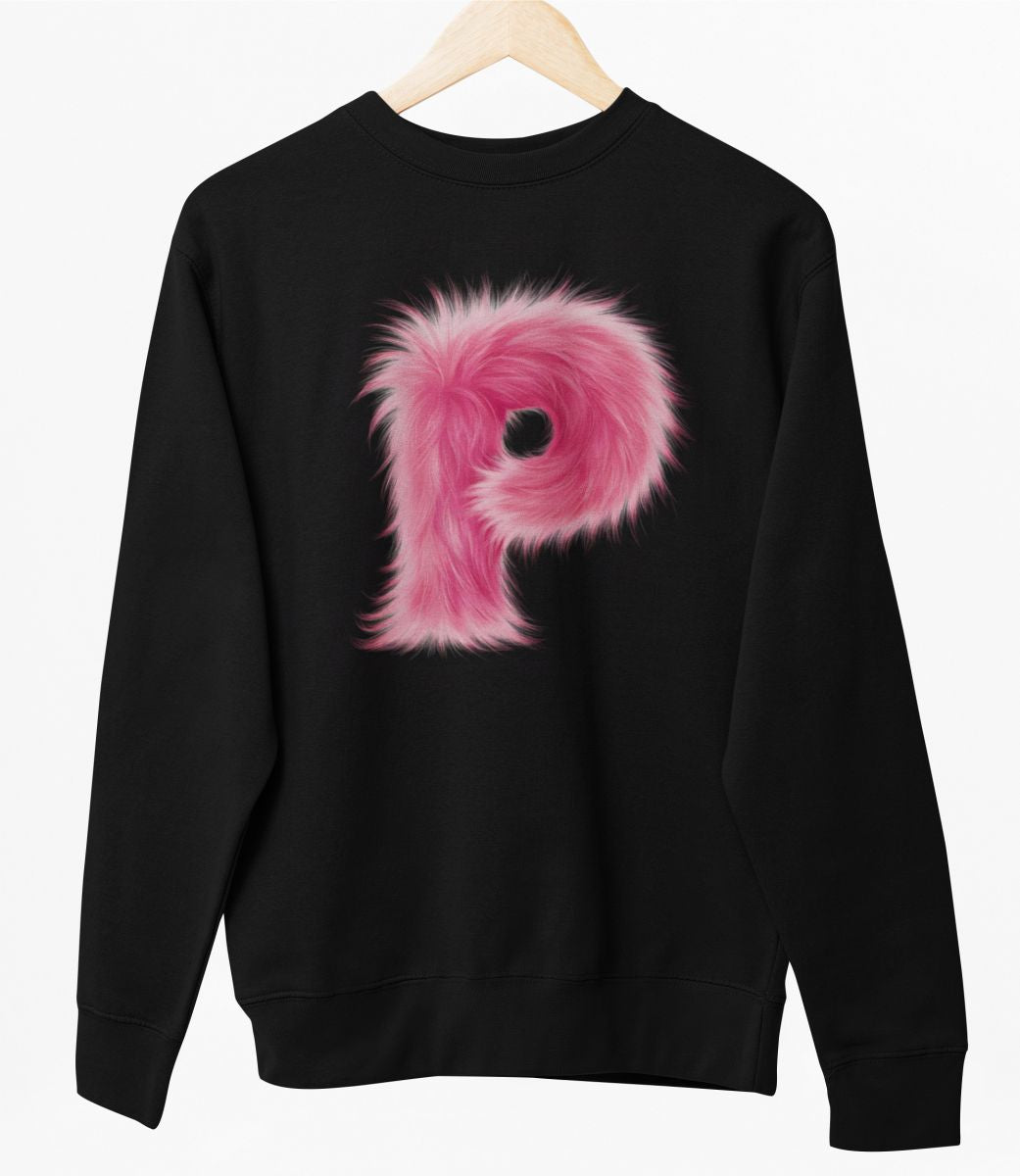 Čierny UNISEX pulóver „Písmeno P“
