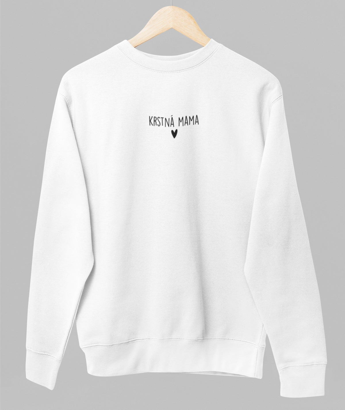 White unisex sweatshirt "Krstná mama"