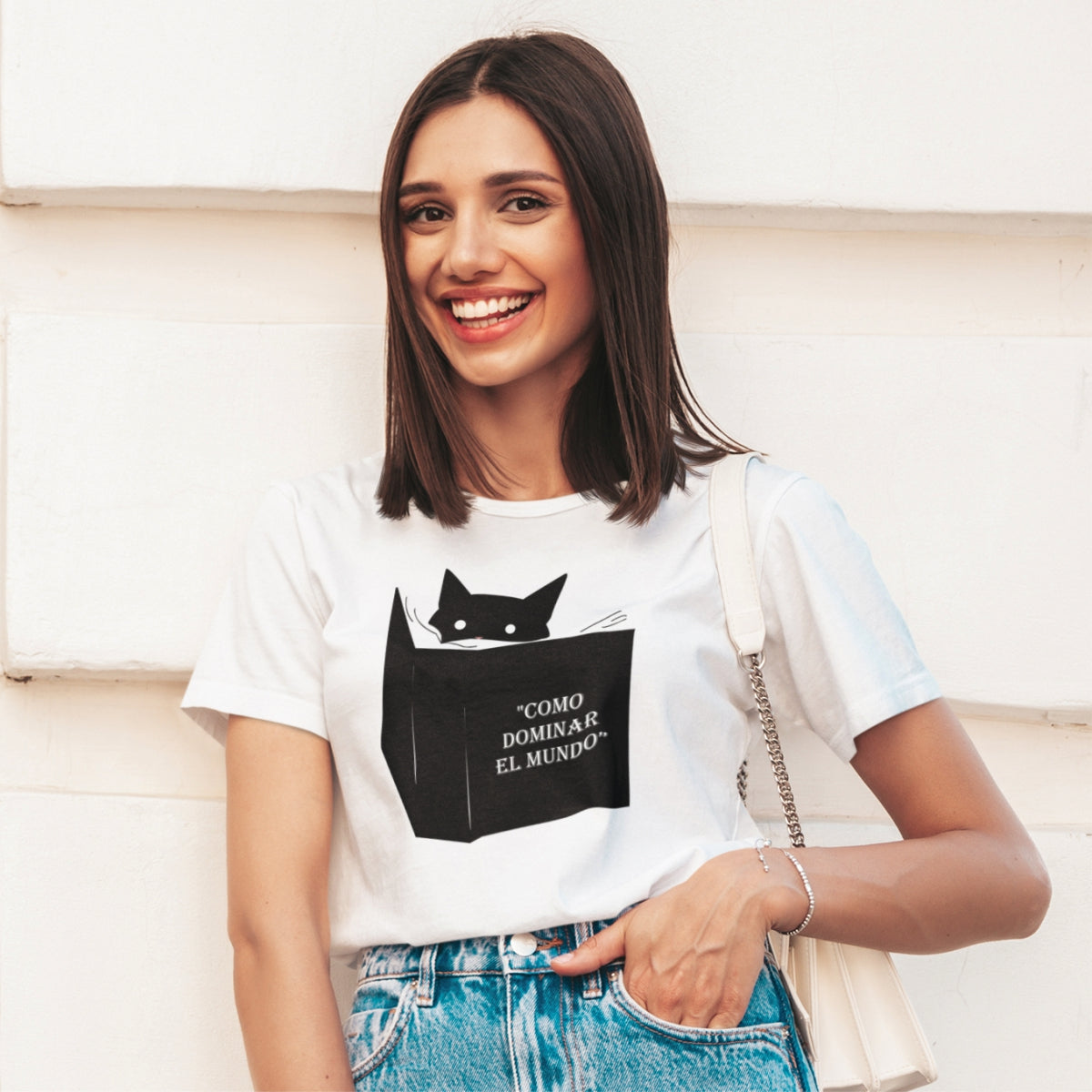 Biele UNISEX tričko „Como dominar el mundo“