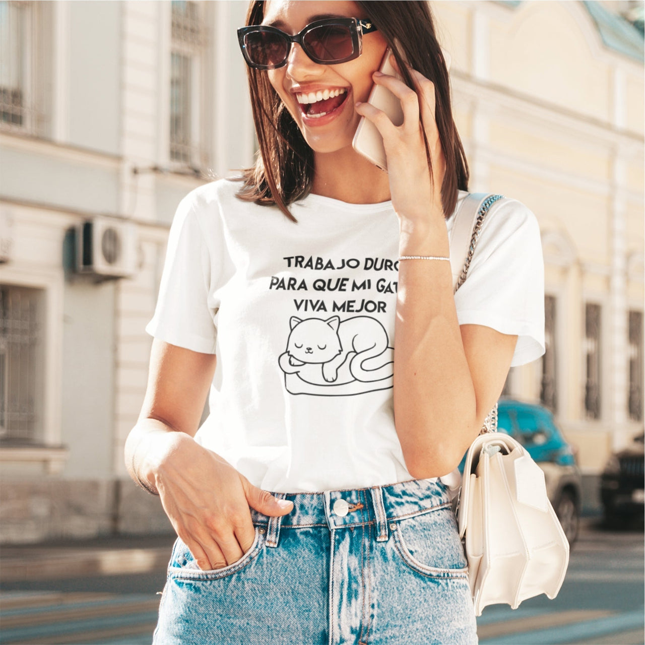 Biele UNISEX tričko „Trabajo duro“