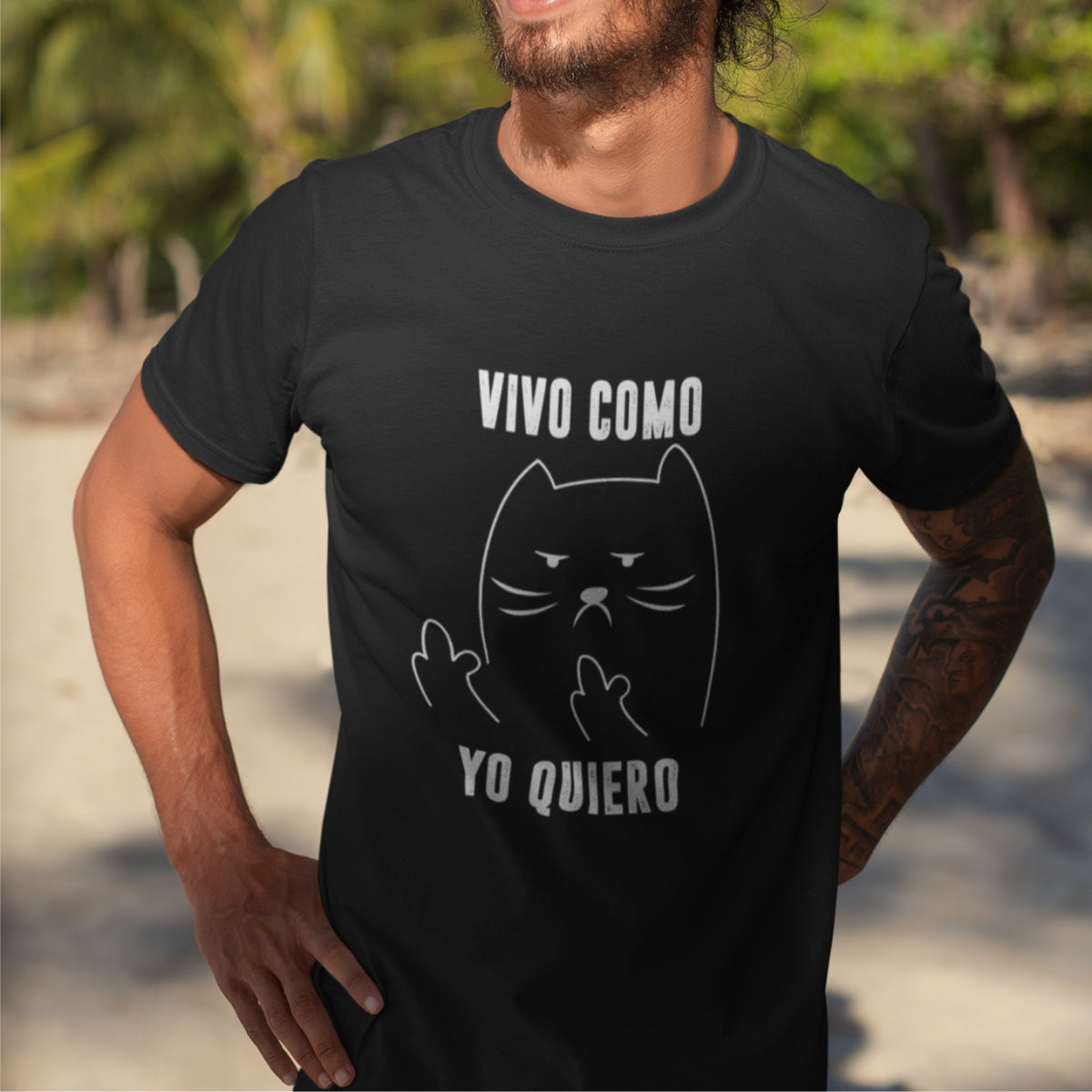 Čierne UNISEX tričko „Vivo como yo quiero“