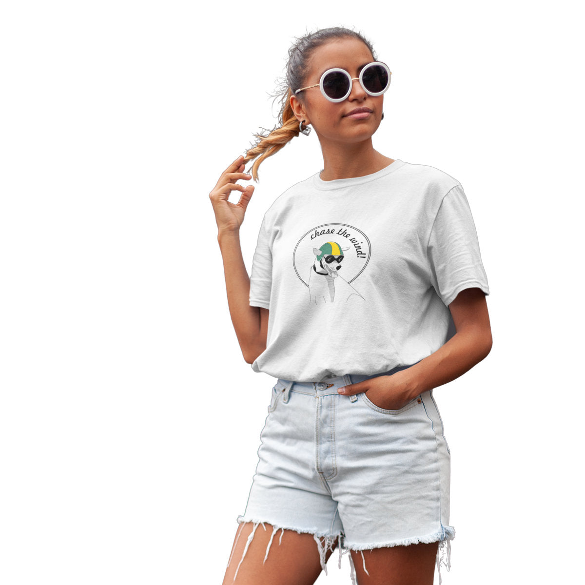 Biele tričko „Chase the wind“