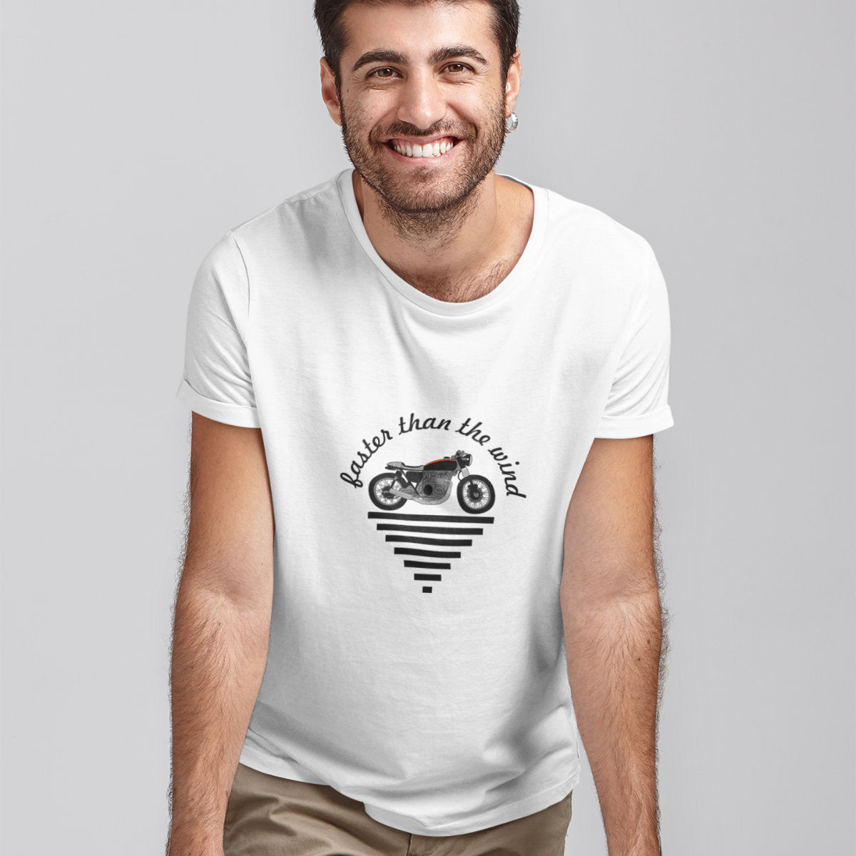 White T-shirt Faster than the wind