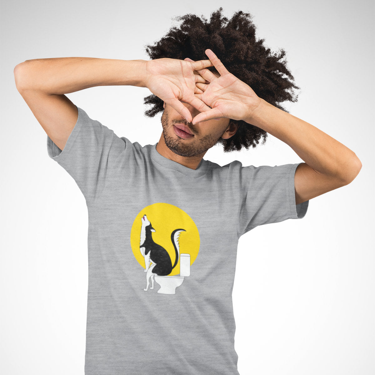 Šedé melírované tričko „The howling“