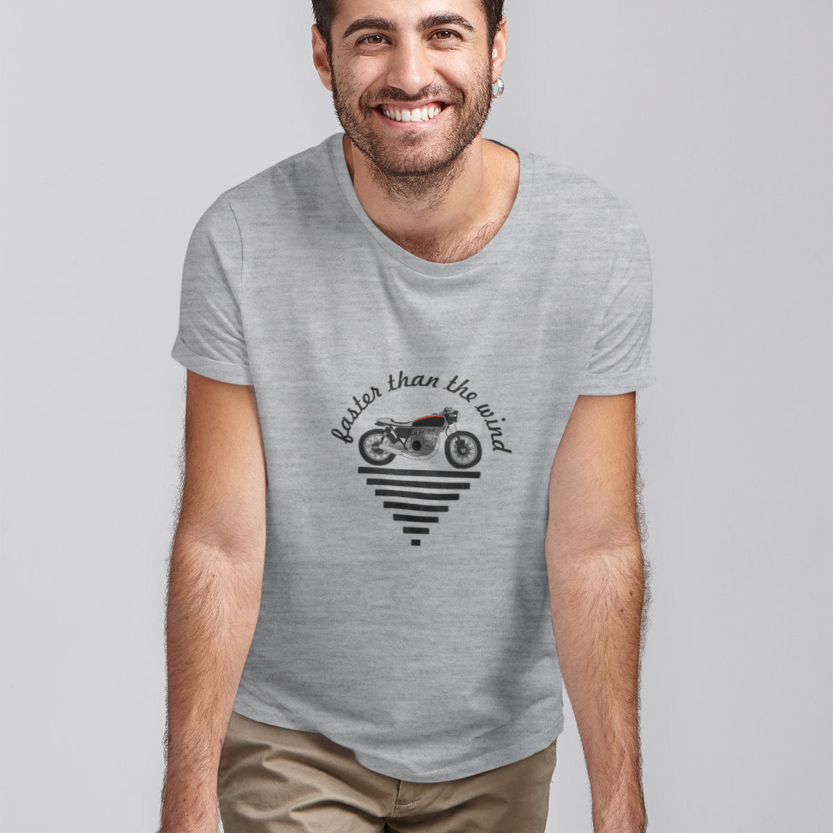 Melange grey T-shirt Faster than the wind