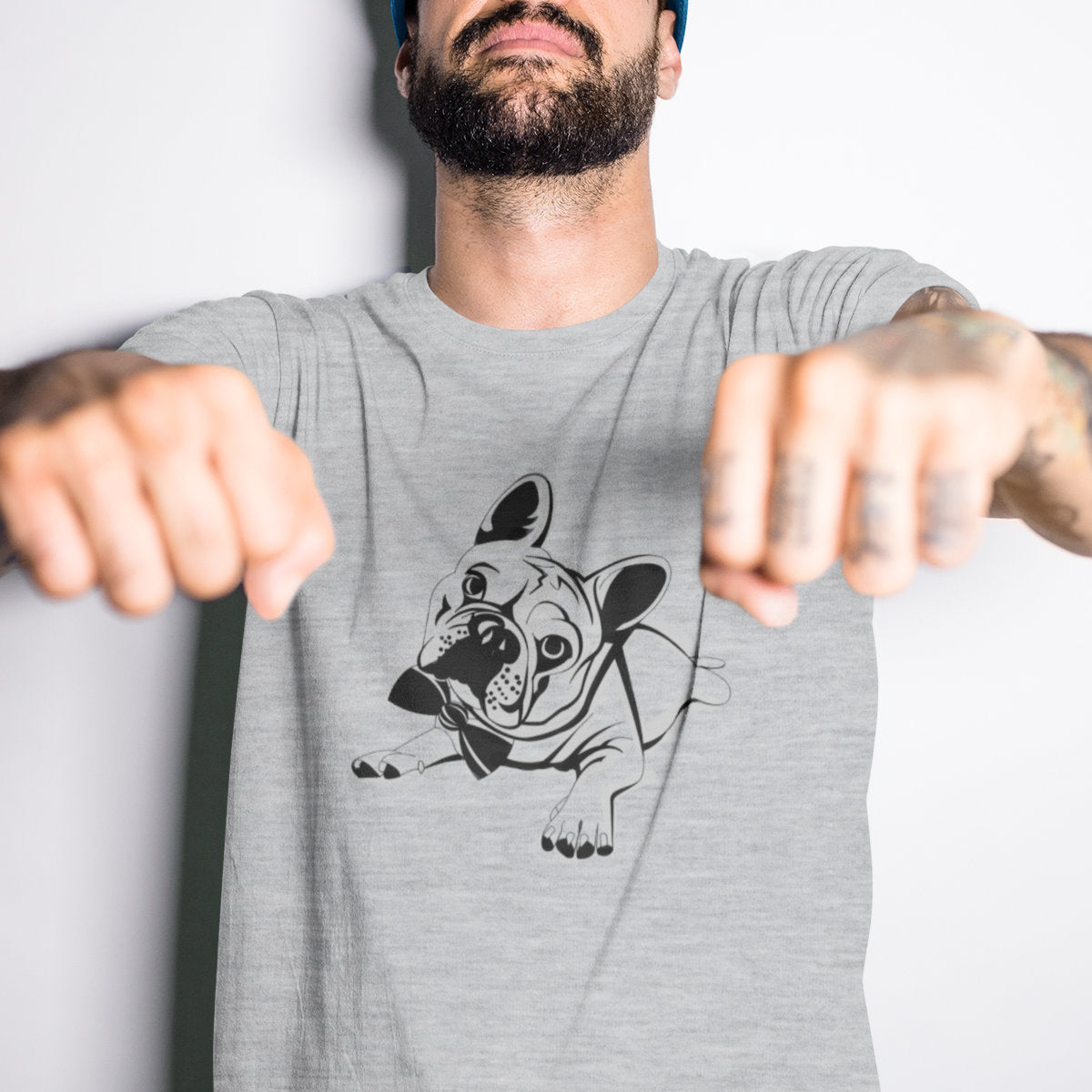 Melange grey T-shirt French bulldog