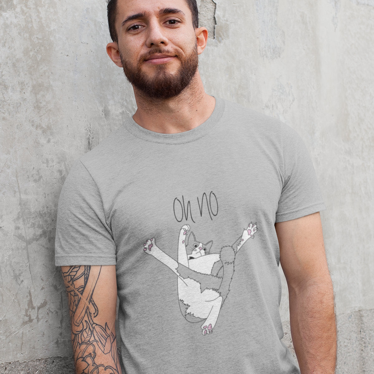 Melange grey T-shirt Oh no