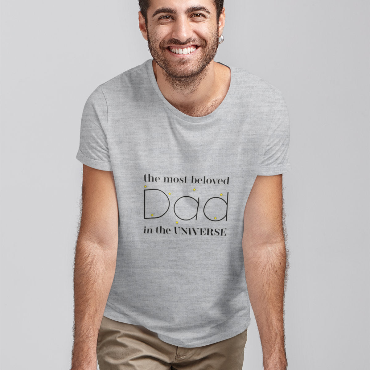 Melange grey T-shirt The Most Beloved Dad In The Universe
