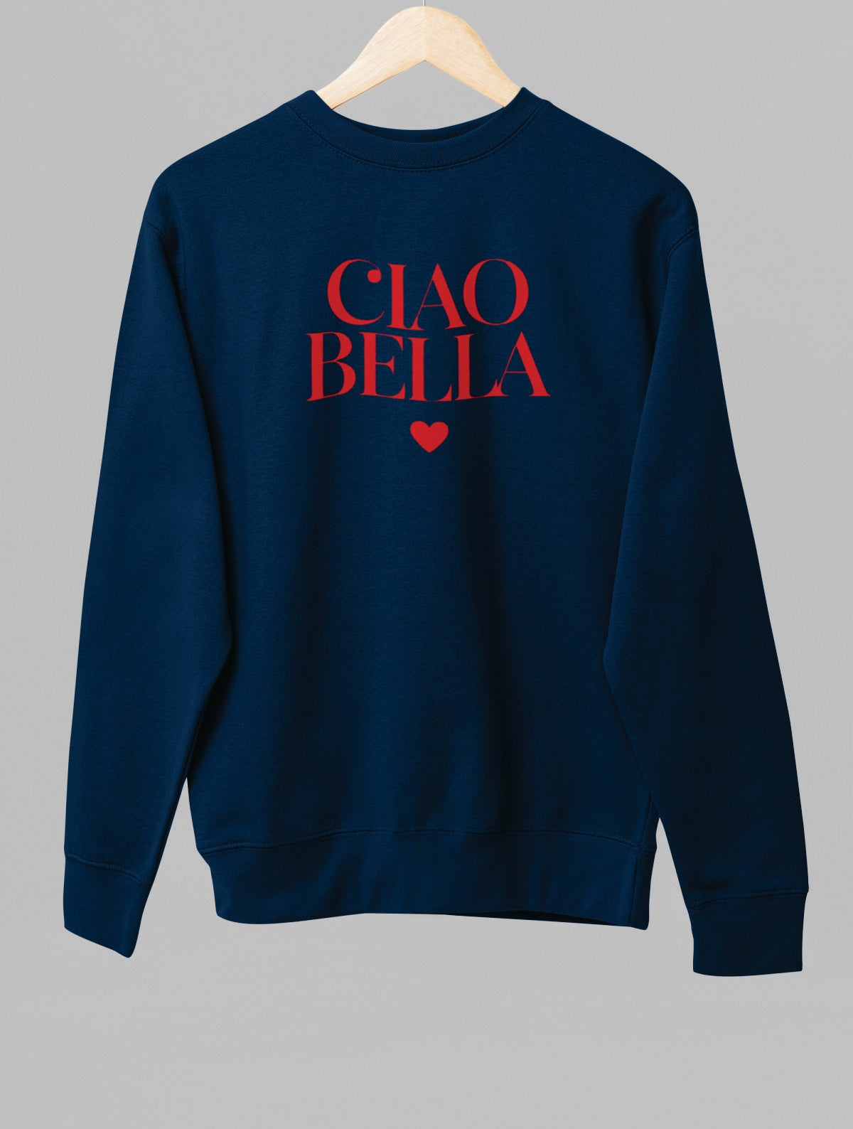 Modrý UNISEX pulóver „CIAO BELLA“