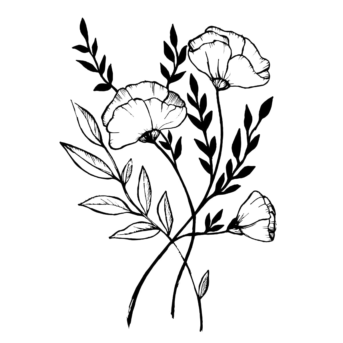 Biele tričko „Three Flowers“