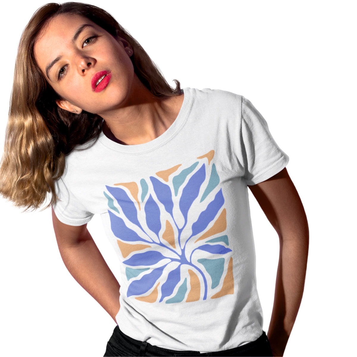 Biele UNISEX tričko „Modrá“