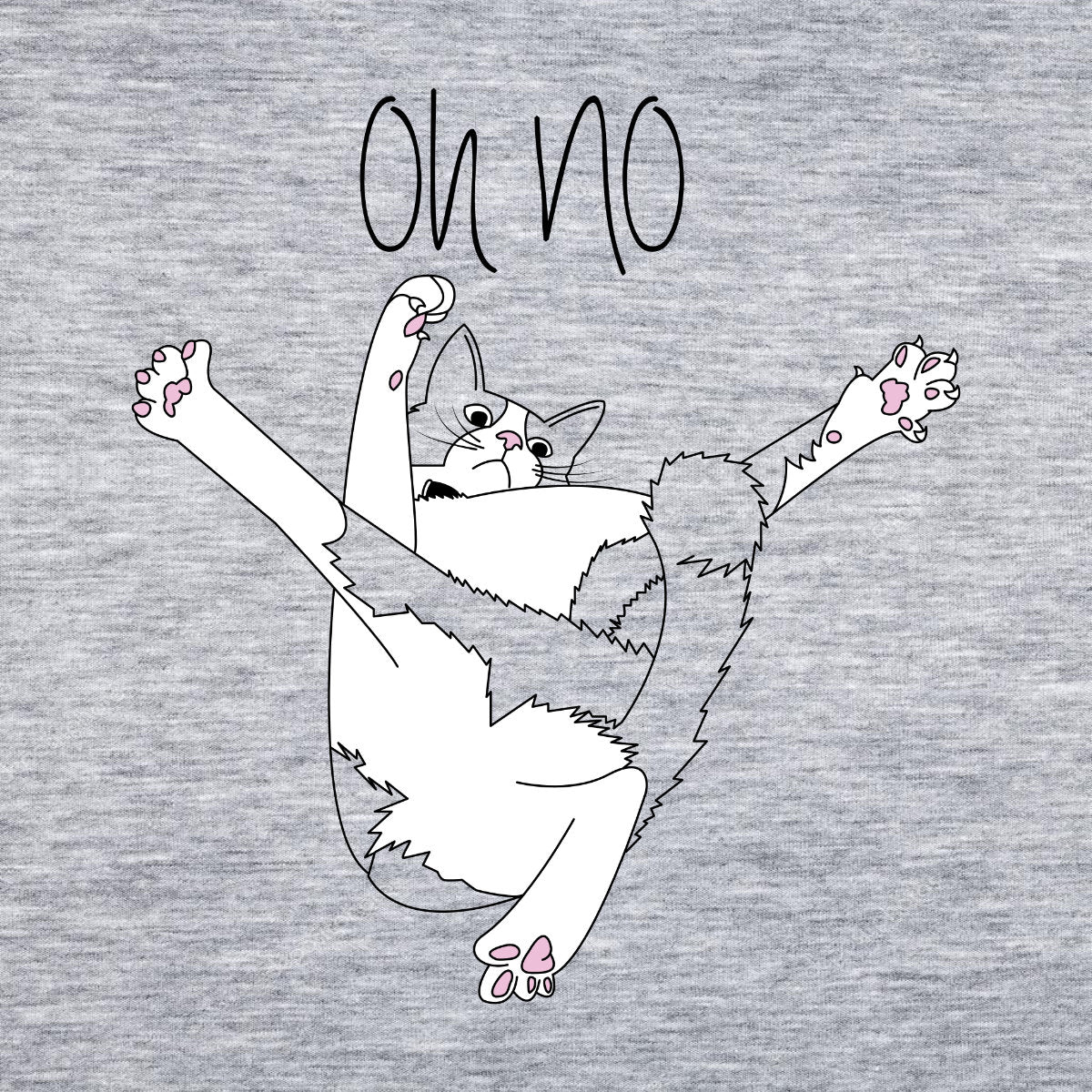 Šedé melírované tričko „Oh no“