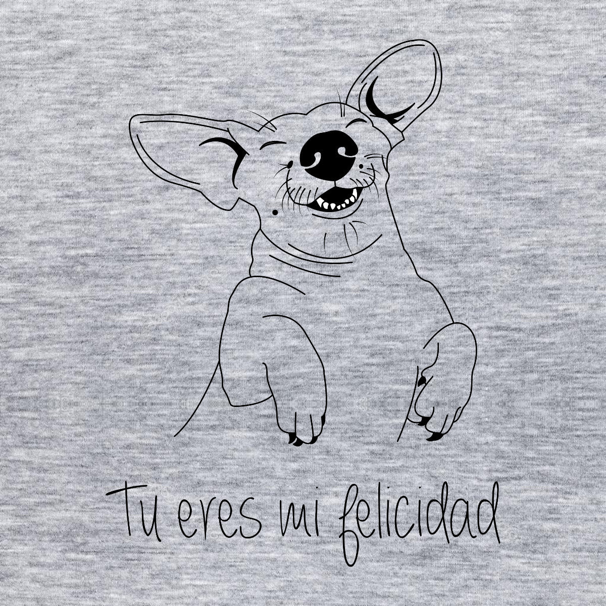 Šedé melírované tričko „You are my happiness“