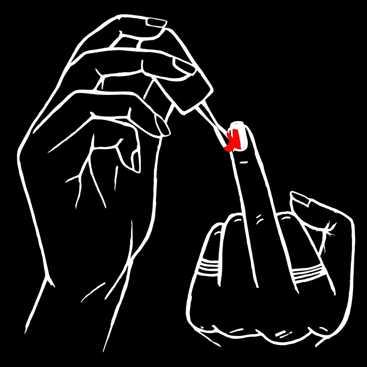 Čierne tričko „Nail Polish“