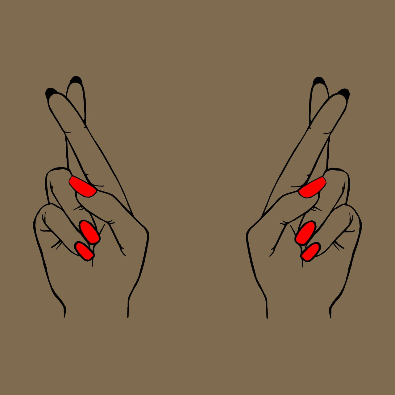 Khaki UNISEX tričko „Prsty“