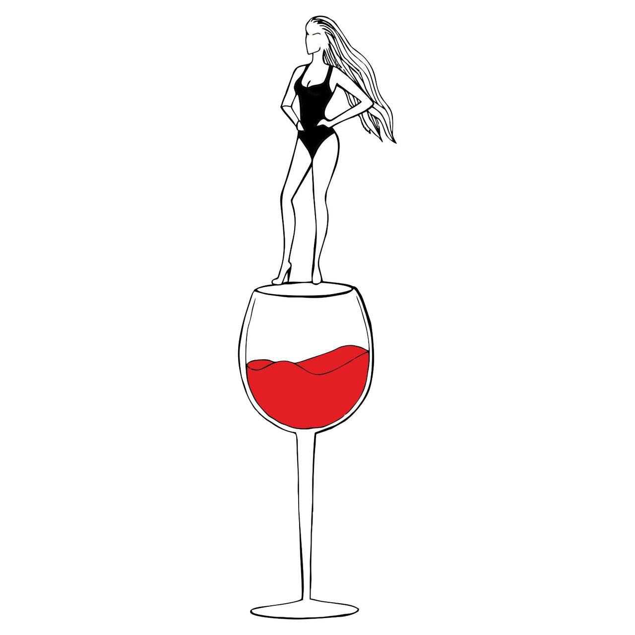 Biele UNISEX tričko „Dáma s vínom“