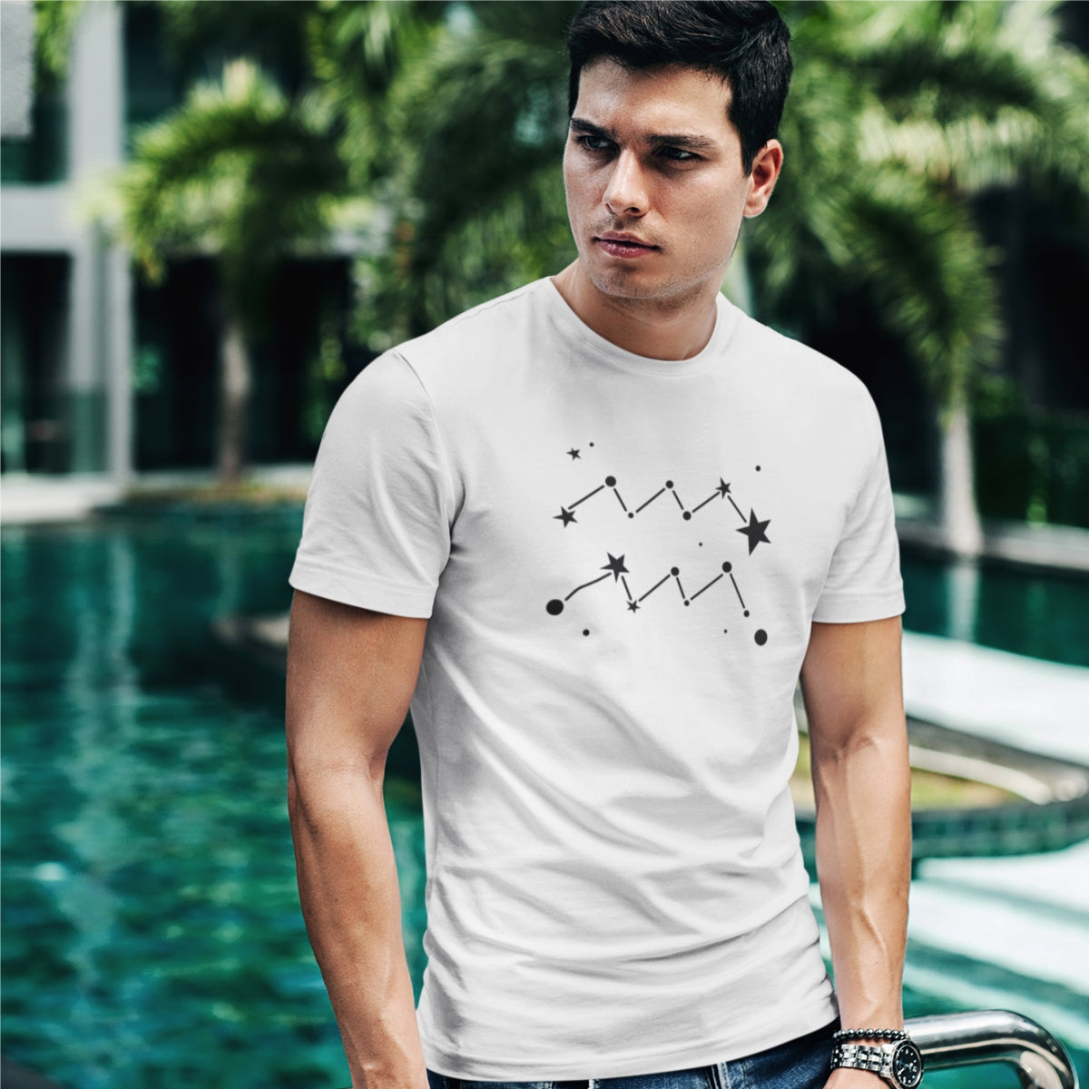 Biele tričko „Znamenie Vodnára“